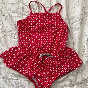 Hanna Andersson red one piece girls swimsuit